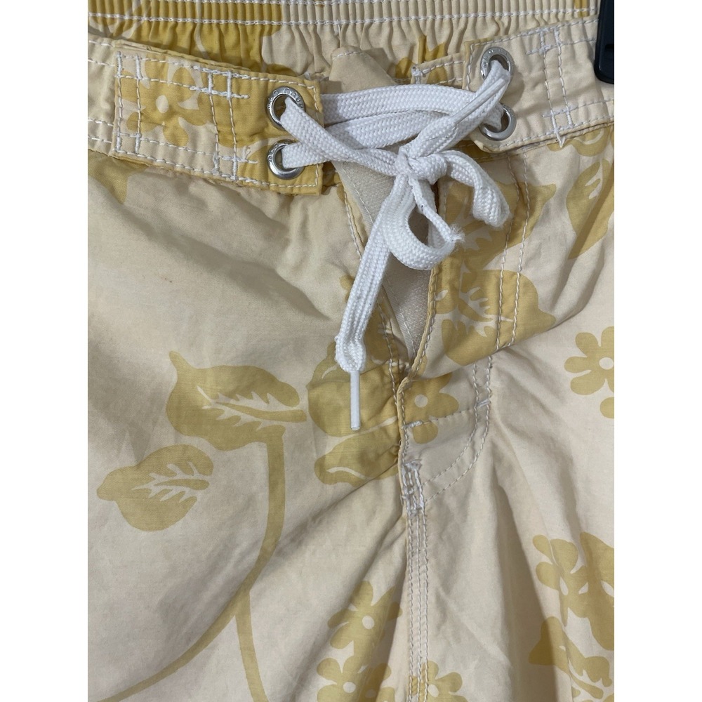 Old Navy XL Men's Butter Yellow Floral Hawaiian Tropical Board Shorts Swim Trunk - Picture 4 of 5
